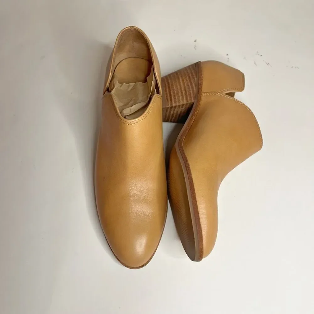 Madewell Gloria Buttery Leather Ankle Slip On Block Heel Pointed Toe Shoe Boot